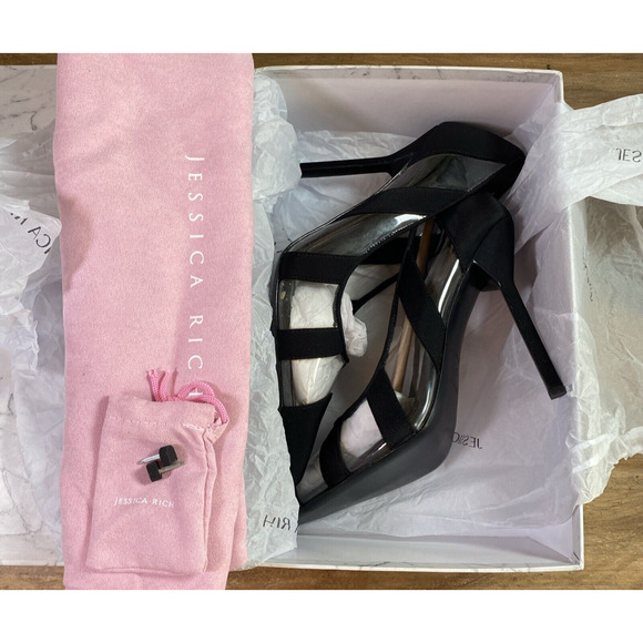 Jessica Rich Womens Slip On Pointed Toe Padded Insole Pumps ZAZA NOIR Black 40 - Picture 5 of 6